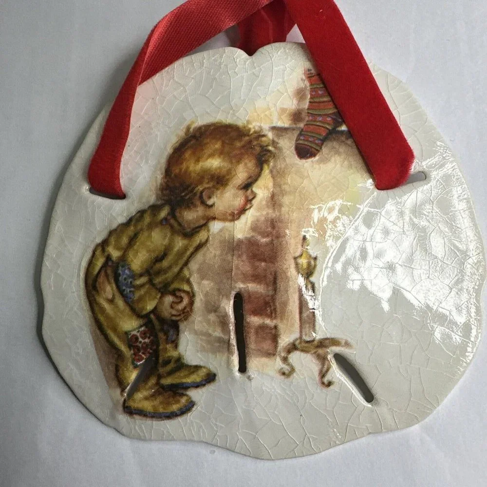 Vintage decorative sand dollar shell Christmas ornament‎ 4” diameter